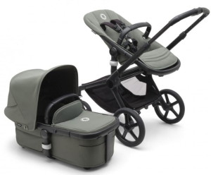 Bugaboo Fox 5 - wózek wielofunkcyjny, zestaw 2w1 z opcją 3w1 | Komplet Black / Forest Green