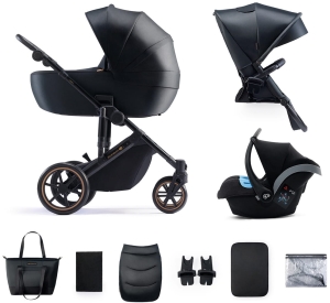 Kinderkraft Prime 2 - wielofunkcyjny wózek dziecięcy 3w1 | Venezian Black