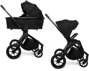 Muuvo Quick SE 2 - wielofunkcyjny wózek dziecięcy z dużymi kołami, zestaw 2w1 | Chromium Black