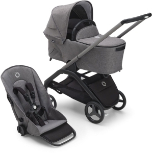 Bugaboo Dragonfly - nowoczesny miejski wózek składany z gondolą zestaw 2w1 | Komplet Grey Melange