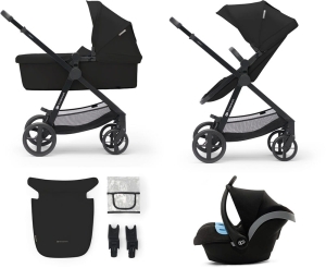 Kinderkraft Newly - wielofunkcyjny wózek 3w1 + akcesoria | Classic Black