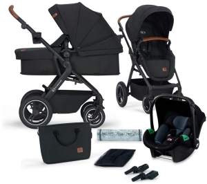 Kinderkraft B-Tour PRO - wielofunkcyjny wózek dziecięcy, zestaw 3w1 z fotelikiem MINK PRO | Black