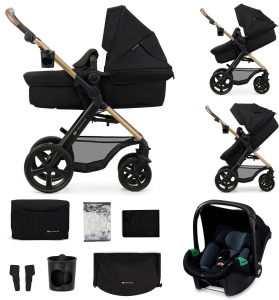 Kinderkraft Moov 2 - wielofunkcyjny wózek 3w1 z akcesoriami  | Pure Black