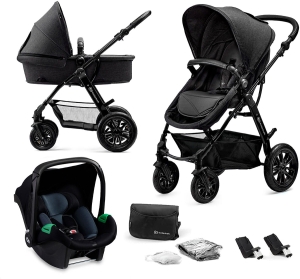Kinderkraft Moov - wózek wielofunkcyjny 3w1, zestaw z fotelikiem Mink PRO | Black 