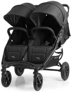 Valco Baby Snap Duo SPORT - lekki, bliźniaczy wózek spacerowy | Coal Black