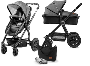 Kinderkraft Veo - wielofunkcyjny wózek dziecięcy 2w1 | Black/Gray