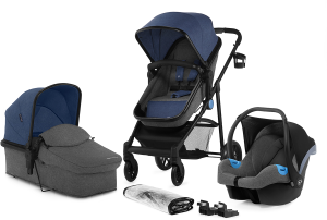 Kinderkraft Juli - wielofunkcyjny wózek dziecięcy, zestaw 3w1 | Navy