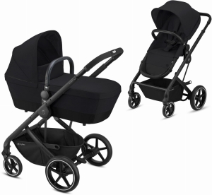 Cybex Balios S 2-in-1 - wózek wielofukcyjny, zestaw 2w1 z opcją 3w1 | Black Deep Black