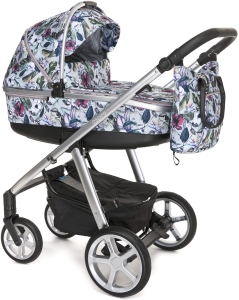 Espiro Next 2.0 - wielofunkcyjny wózek dziecięcy, zestaw 2w1 z opcją 3w1 | 460 Flower Special Edition