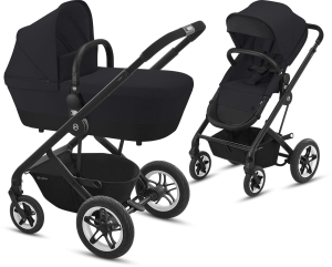 Cybex Talos S 2-in-1 - terenowy wózek dziecięcy, zestaw 2w1 z opcją 3w1 | BLK Deep Black