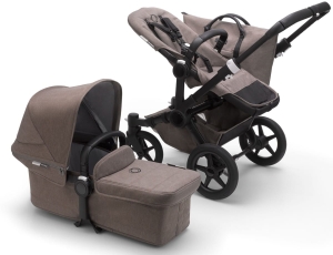 Bugaboo Donkey 3 Mono - wielofunkcyjny wózek dziecięcy, zestaw 2w1 z opcją 3w1 | Kolekcja Mineral, Black / Taupe