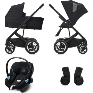 Cybex Talos S Lux 3w1 - terenowy wózek dziecięcy, zestaw promocyjny - fotelik Aton M i-Size gratis | BLK Deep Black