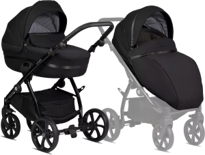 Tutis Uno 3 Plus  - wielofunkcyjny wózek głęboko-spacerowy, zestaw 2w1 | 100 Charcoal