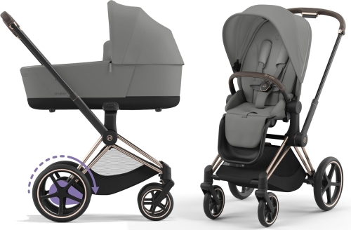 Cybex e-Priam 4.0 - elektryczny wózek wielofunkcyjny, zestaw 2w1 z opcją 3w1 | Mirage Grey