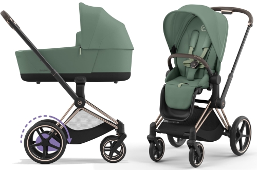 Cybex e-Priam 4.0 - elektryczny wózek wielofunkcyjny, zestaw 2w1 z opcją 3w1 | Leaf Green