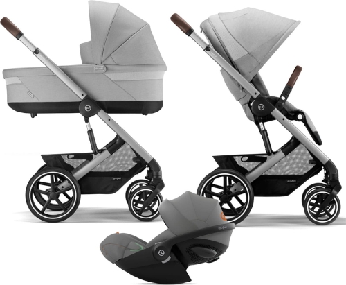 Cybex Balios S Lux 2.0 - wózek wielofunkcyjny, zestaw 3w1 z fotelikiem Cloud G i-Size | SLV Lava Grey