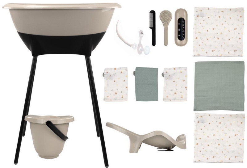 Luma zestaw kąpielowy 8w1 - wanienka + dodatki | Taupe Black Limited