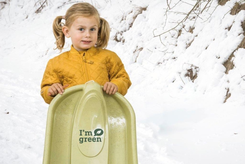 Dantoy Bio - eco sanki z oparciem i linką | Green