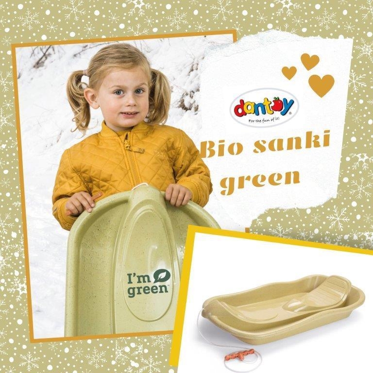 Dantoy Bio - eco sanki z oparciem i linką | Green