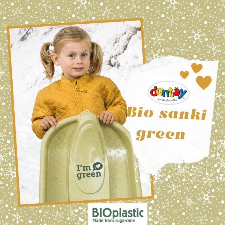 Dantoy Bio - eco sanki z oparciem i linką | Green