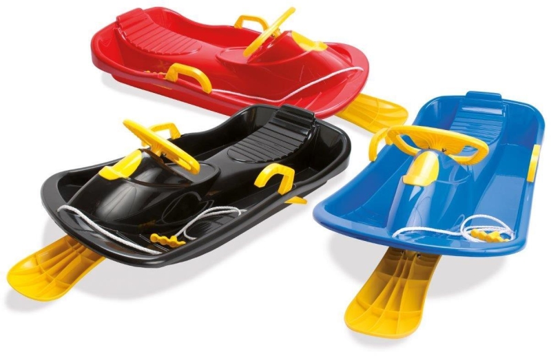 Dantoy Classic - sanki z kierownicą i hamulcami 95 cm | Black