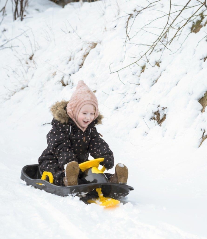 Dantoy Classic - sanki z kierownicą i hamulcami 95 cm | Black