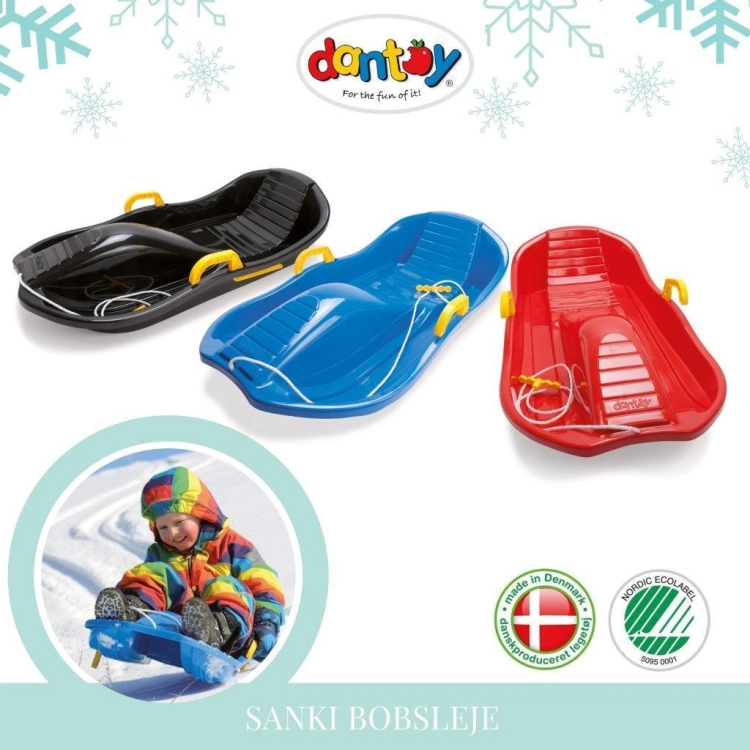Dantoy Classic - sanki z kierownicą i hamulcami 95 cm | Black