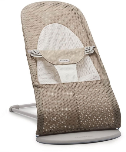 BabyBjorn Balance Soft - leżaczek | Mesh Szary Beż/Biały