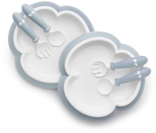 BabyBjorn - zestaw talerzyków i sztućców | Powder Blue