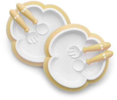 BabyBjorn - zestaw talerzyków i sztućców | Powder Yellow