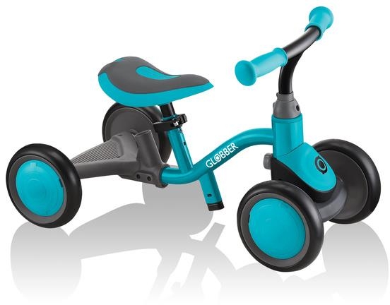 Globber Earing Bike 3w1 DELUXE  - rowerek trójkowłowy z funkcją jeździka | Teal