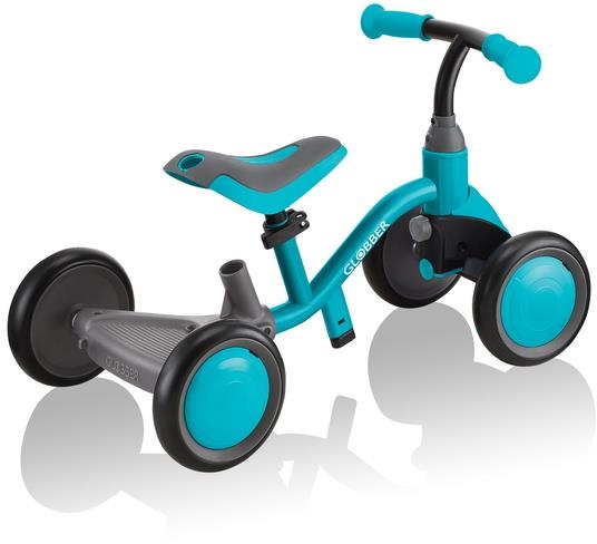 Globber Earing Bike 3w1 DELUXE  - rowerek trójkowłowy z funkcją jeździka | Teal