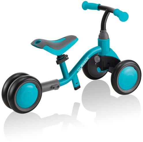 Globber Earing Bike 3w1 DELUXE  - rowerek trójkowłowy z funkcją jeździka | Teal