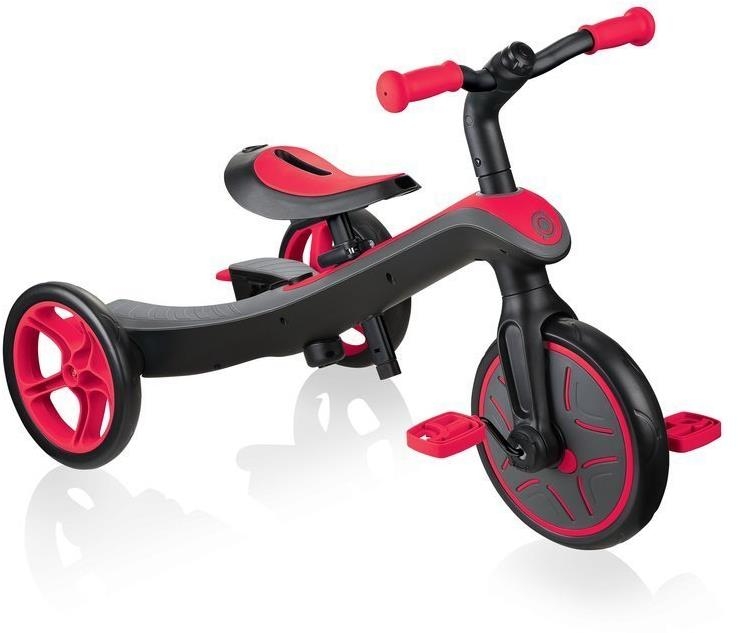 Globber Explorer Trike 3w1 - rowerek trójkołowy, biegowy | Red