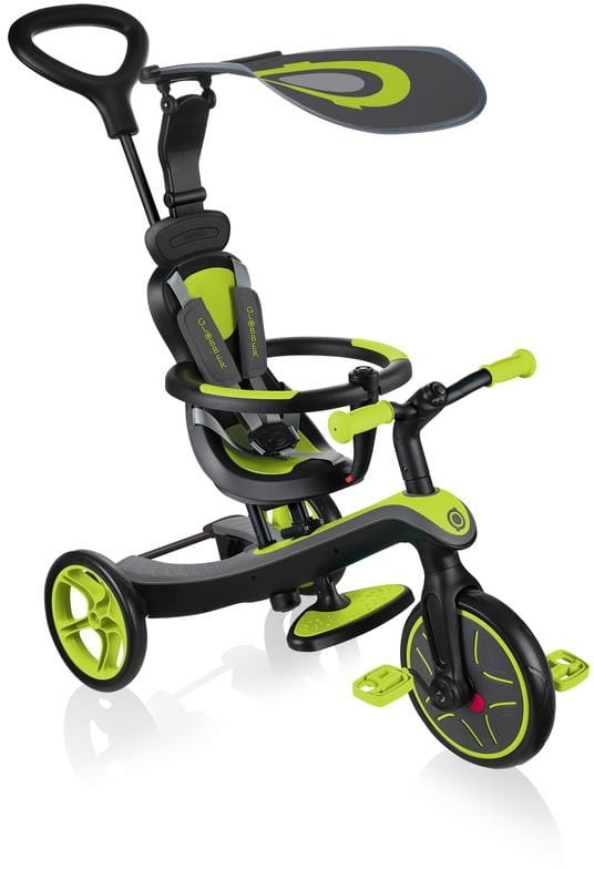 Globber Explorer Trike 4w1 - rowerek trójkołowy | Lime Green