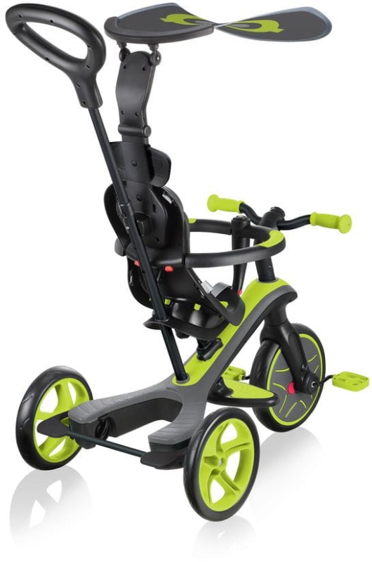 Globber Explorer Trike 4w1 - rowerek trójkołowy | Lime Green