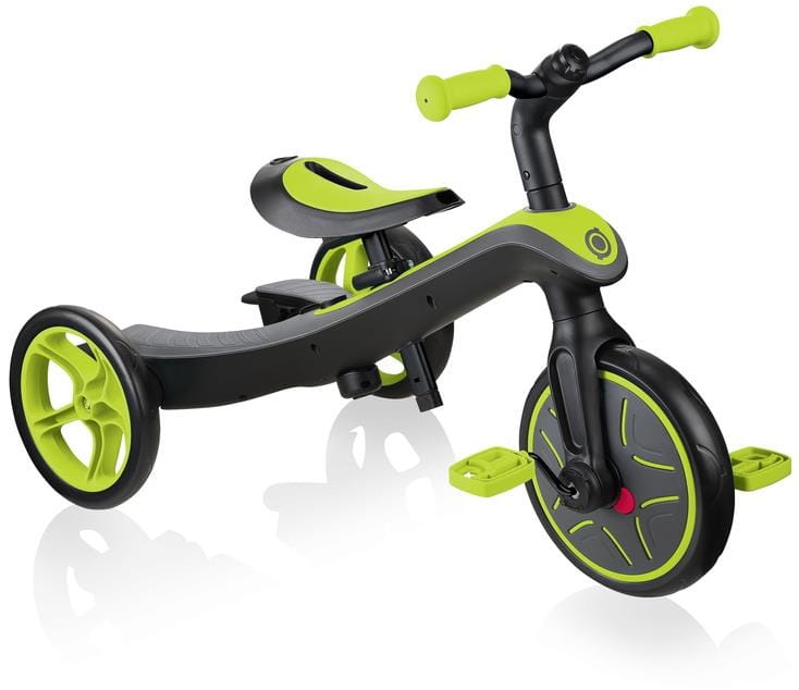 Globber Explorer Trike 4w1 - rowerek trójkołowy | Lime Green