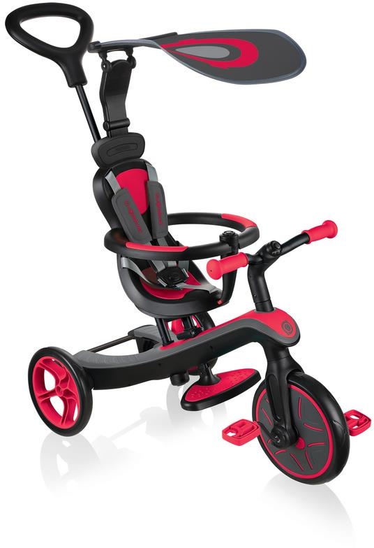 Globber Explorer Trike 4w1 - rowerek trójkołowy | New Red