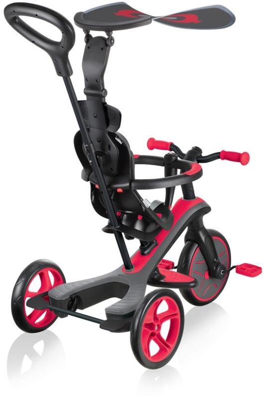 Globber Explorer Trike 4w1 - rowerek trójkołowy | New Red