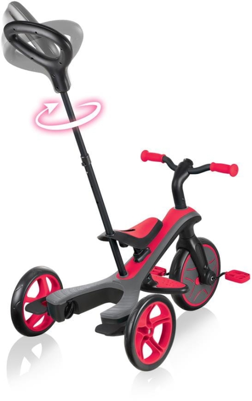 Globber Explorer Trike 4w1 - rowerek trójkołowy | New Red