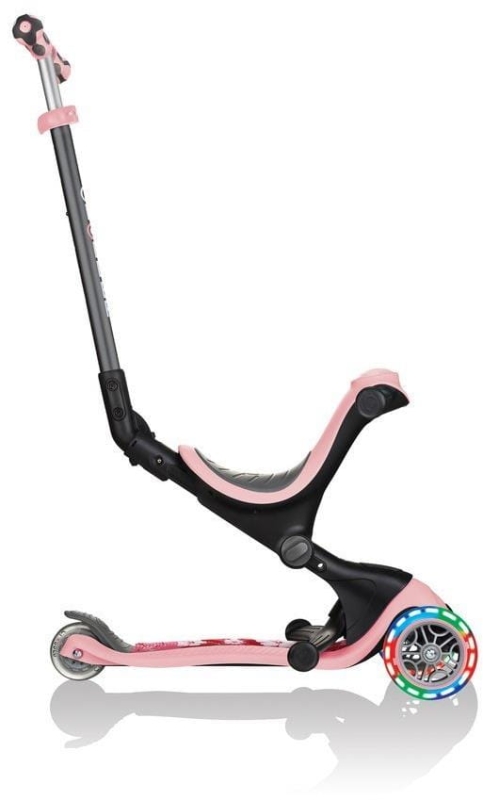 Globber GO-UP Deluxe Fantasy Lights -  wielofunkcyjny jeździk dziecięcy 3w1 | Pastel Pink