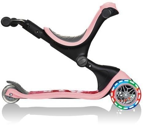 Globber GO-UP Deluxe Fantasy Lights -  wielofunkcyjny jeździk dziecięcy 3w1 | Pastel Pink