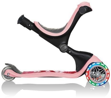 Globber GO-UP Deluxe Fantasy Lights -  wielofunkcyjny jeździk dziecięcy 3w1 | Pastel Pink