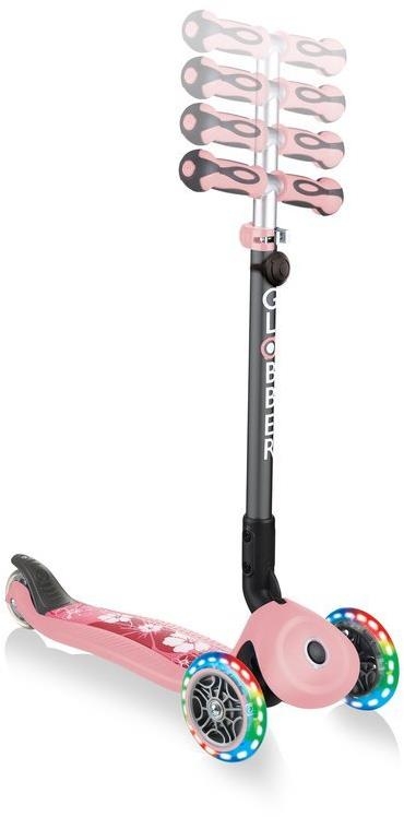 Globber GO-UP Deluxe Fantasy Lights -  wielofunkcyjny jeździk dziecięcy 3w1 | Pastel Pink
