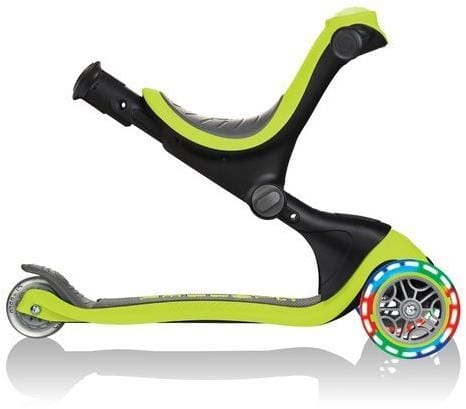 Globber GO-UP Deluxe Fantasy Lights -  wielofunkcyjny jeździk dziecięcy 3w1 | Lime