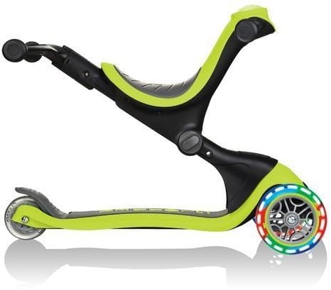 Globber GO-UP Deluxe Fantasy Lights -  wielofunkcyjny jeździk dziecięcy 3w1 | Lime