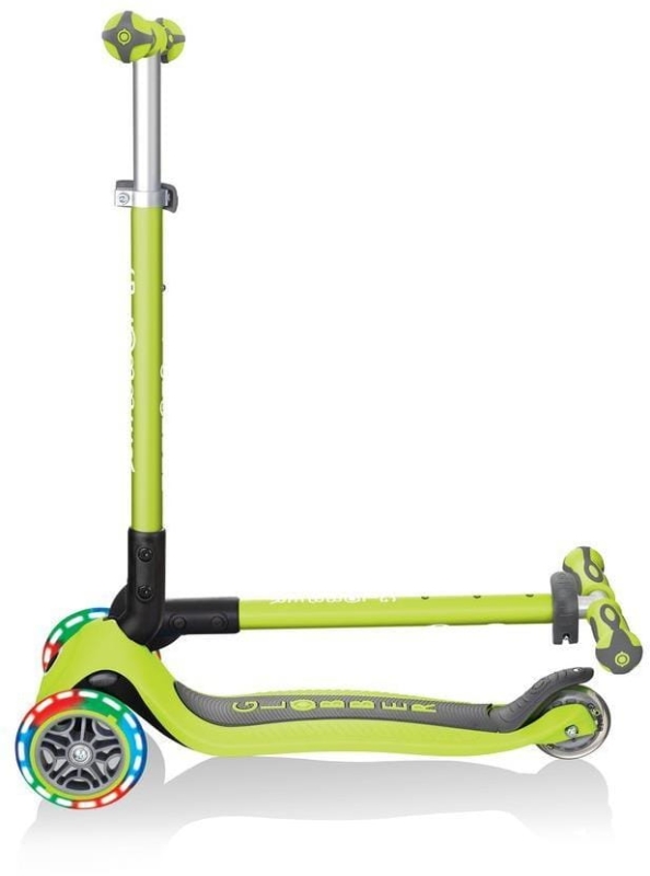 Globber GO-UP Deluxe Fantasy Lights -  wielofunkcyjny jeździk dziecięcy 3w1 | Lime