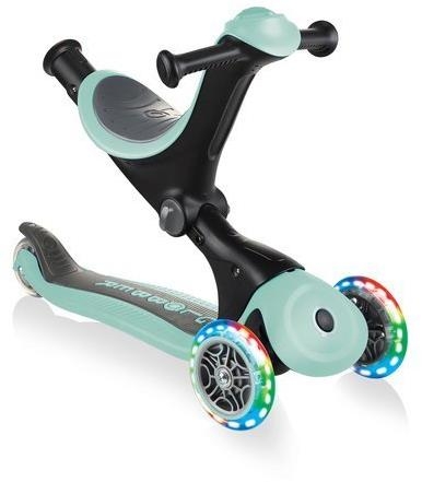 Globber GO-UP Deluxe Fantasy Lights -  wielofunkcyjny jeździk dziecięcy 3w1 | Mint