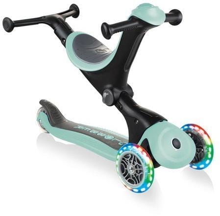 Globber GO-UP Deluxe Fantasy Lights -  wielofunkcyjny jeździk dziecięcy 3w1 | Mint