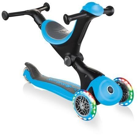 Globber GO-UP Deluxe Fantasy Lights -  wielofunkcyjny jeździk dziecięcy 3w1 | Sky Blue
